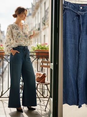 Lucky Brand Palazzo Wide Leg Jeans Lasso Wash NWT Size 14/32 As-Is